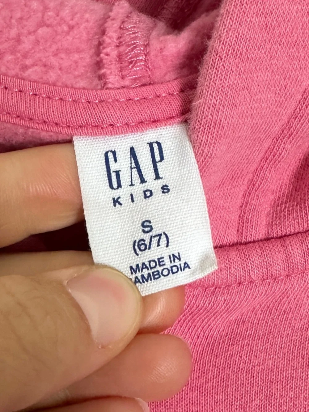 GAP Zip Up Pink Sweatshirt Girls Size S 6/7 Preppy Winter Fall Cold